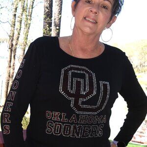 Oklahoma Sooners  Long Sleeved Shirt with Sooners on Sleeve XS S M L XL XXL 1X…
